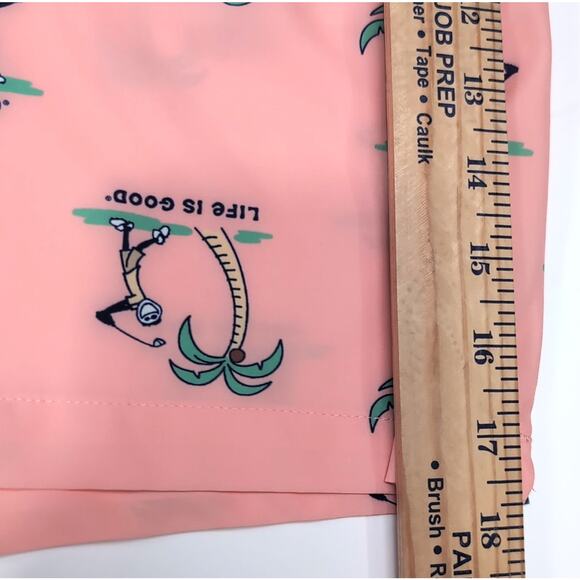 Life is Good Jake Golf Swim Trunks Mens Size L Peachy Pink Multi UPF 50+ NEW NWT - Picture 12 of 13